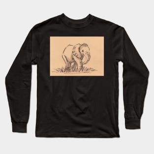 "Little Dude" Baby Elephant Watercolor Painting #24 Long Sleeve T-Shirt